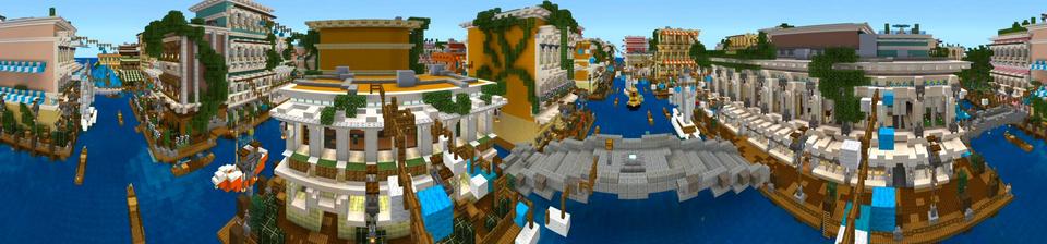 Panorama of the Minecraft Bedrock Marketplace product Venice Waterways created by Shaliquinn's Schematics.