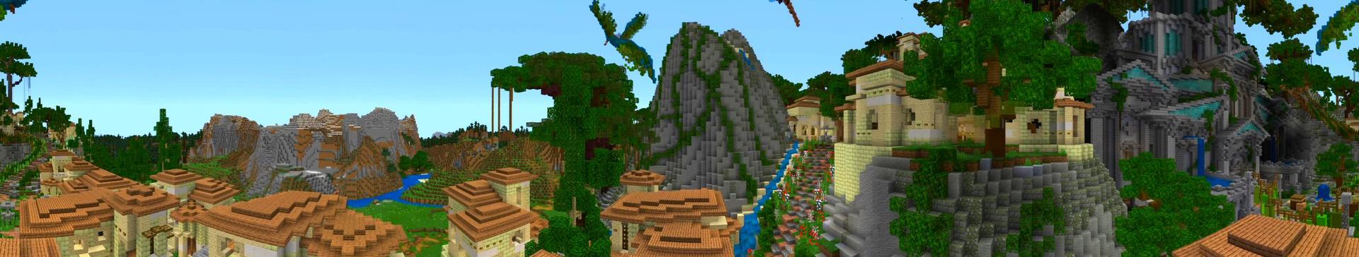 Panorama of the Minecraft Bedrock Marketplace product Verdant Jungle created by Shaliquinn's Schematics.