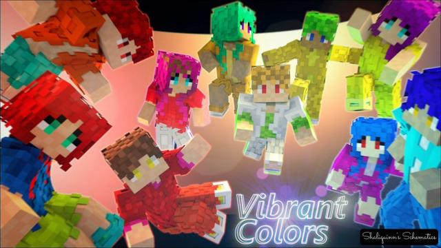 Thumbnail of the Minecraft Bedrock Marketplace product Vibrant Colors Skin Pack created by Shaliquinn's Schematics.