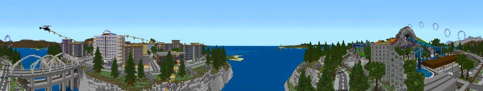 Panorama of the Minecraft Bedrock Marketplace product Water Park created by Shaliquinn's Schematics.