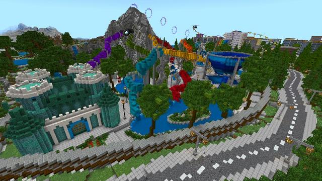 Screenshot of the Minecraft Bedrock Marketplace product Water Park created by Shaliquinn's Schematics.