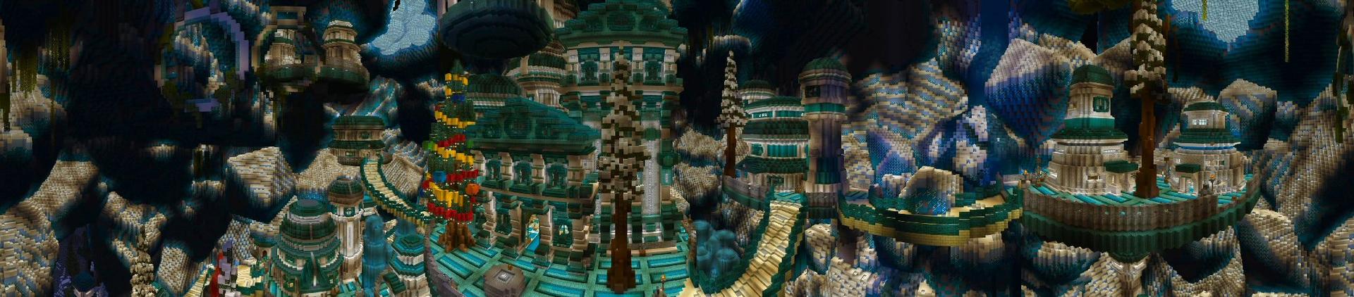 Panorama of the Minecraft Bedrock Marketplace product Winter Cave created by Shaliquinn's Schematics.