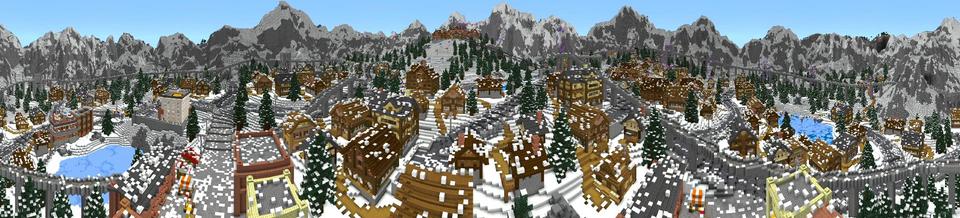Panorama of the Minecraft Bedrock Marketplace product Winter Holiday created by Shaliquinn's Schematics.