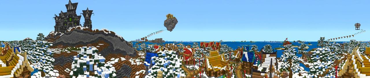 Panorama of the Minecraft Bedrock Marketplace product Winter Kingdom created by Shaliquinn's Schematics.