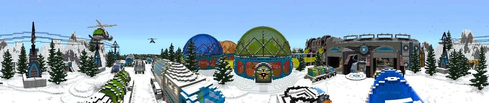 Panorama of the Minecraft Bedrock Marketplace product Winter Shelter created by Shaliquinn's Schematics.