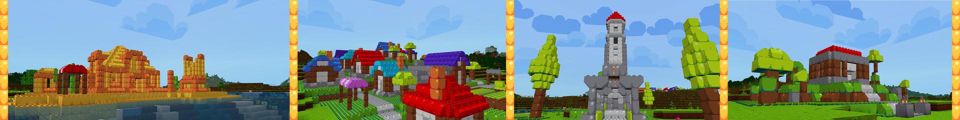 Panorama of the Minecraft Bedrock Marketplace product Bricks Expansion created by Shapescape.