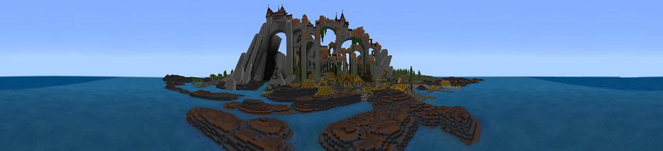 Panorama of the Minecraft Bedrock Marketplace product Bridgetown created by Shapescape.