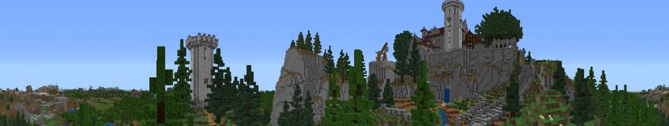 Panorama of the Minecraft Bedrock Marketplace product Castle on the Hill created by Shapescape.