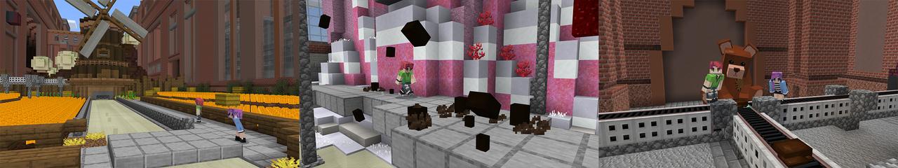 Panorama of the Minecraft Bedrock Marketplace product Chocolate Factory created by Shapescape.