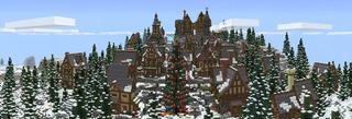 Panorama of the Minecraft Bedrock Marketplace product Christmas at the North Pole created by Shapescape.