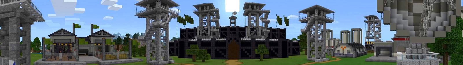 Panorama of the Minecraft Bedrock Marketplace product Craftable Bases created by Shapescape.