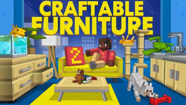 Thumbnail of the Minecraft Bedrock Marketplace product Craftable Furniture 2 created by Shapescape.