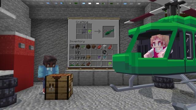 Screenshot of the Minecraft Bedrock Marketplace product Craftable Vehicles created by Shapescape.