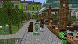 Screenshot of the Minecraft Bedrock Marketplace product Creeperville created by Shapescape.