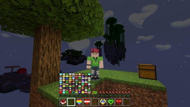 Screenshot of the Minecraft Bedrock Marketplace product Custom Hearts Skyblock created by Shapescape.