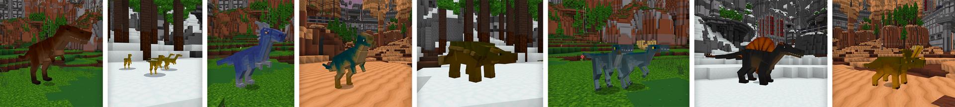 Panorama of the Minecraft Bedrock Marketplace product Dinosaur Battle created by Shapescape.