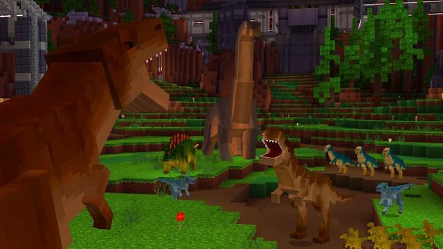 Screenshot of the Minecraft Bedrock Marketplace product Dinosaur Battle created by Shapescape.