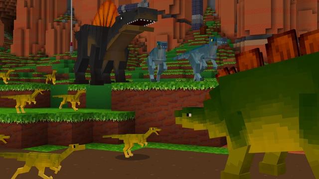 Screenshot of the Minecraft Bedrock Marketplace product Dinosaur Battle created by Shapescape.
