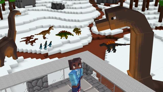 Screenshot of the Minecraft Bedrock Marketplace product Dinosaur Battle created by Shapescape.