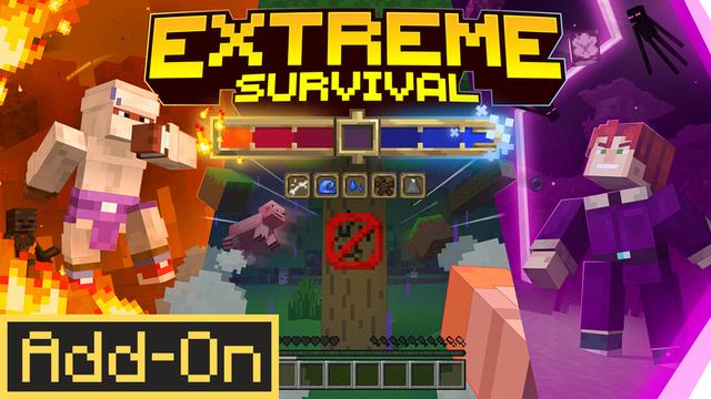 Thumbnail of the Minecraft Bedrock Marketplace product Extreme Survival Add-On created by Shapescape.