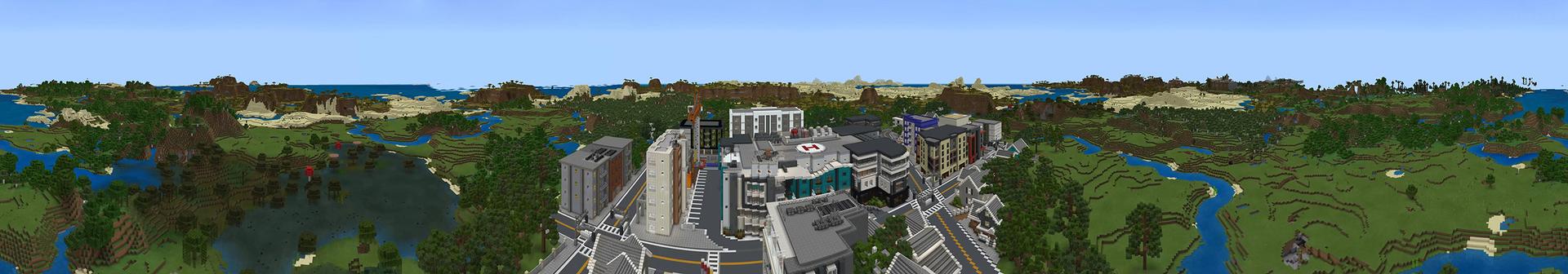 Panorama of the Minecraft Bedrock Marketplace product Hospital created by Shapescape.