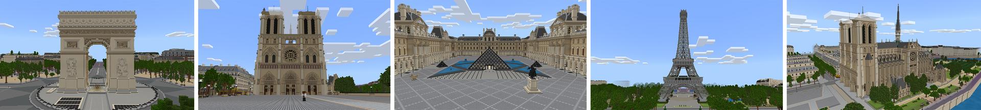 Panorama of the Minecraft Bedrock Marketplace product Immersion: Paris created by Shapescape.