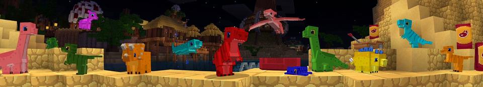 Panorama of the Minecraft Bedrock Marketplace product Jurassic Pets created by Shapescape.