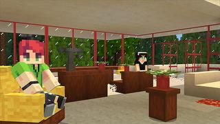 Screenshot of the Minecraft Bedrock Marketplace product Modern Mansion: Fallingwater created by Shapescape.