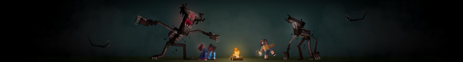 Panorama of the Minecraft Bedrock Marketplace product Monster Insanity Add-On created by Shapescape.