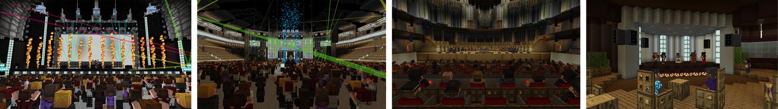 Panorama of the Minecraft Bedrock Marketplace product Music Concert created by Shapescape.