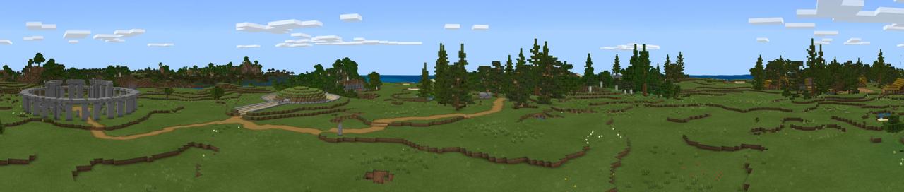 Panorama of the Minecraft Bedrock Marketplace product Neolithic Revolution created by Shapescape.