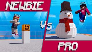 Thumbnail of the Minecraft Bedrock Marketplace product Newbie vs Pro Build Battle created by Shapescape.