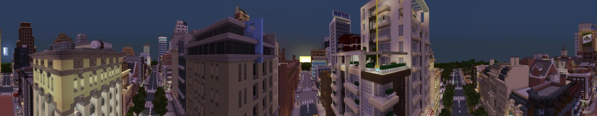 Panorama of the Minecraft Bedrock Marketplace product Nightlife created by Shapescape.