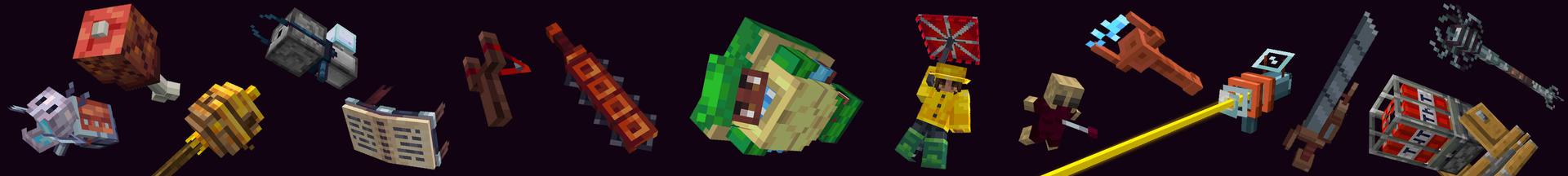 Panorama of the Minecraft Bedrock Marketplace product One Block Weapons created by Shapescape.