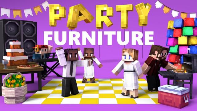 Thumbnail of the Minecraft Bedrock Marketplace product Party Furniture created by Shapescape.