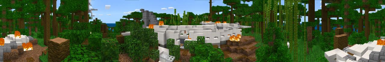 Panorama of the Minecraft Bedrock Marketplace product Plane Crash created by Shapescape.