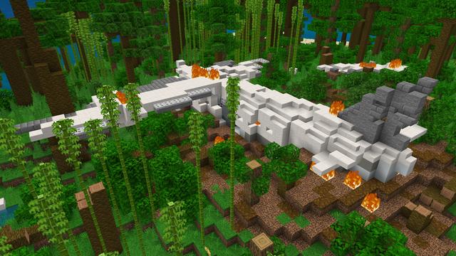 Screenshot of the Minecraft Bedrock Marketplace product Plane Crash created by Shapescape.