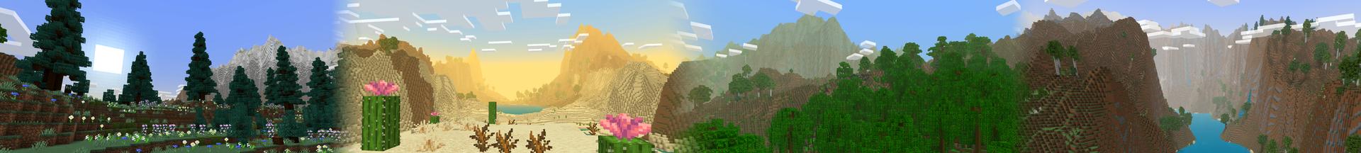 Panorama of the Minecraft Bedrock Marketplace product Realistic Landscapes created by Shapescape.