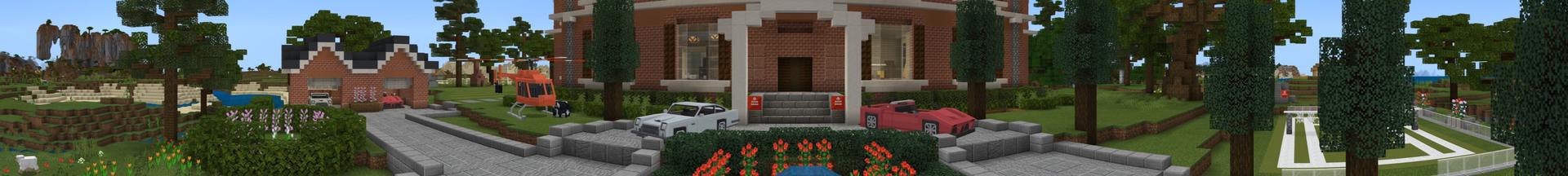 Panorama of the Minecraft Bedrock Marketplace product Redstone Safehouse created by Shapescape.