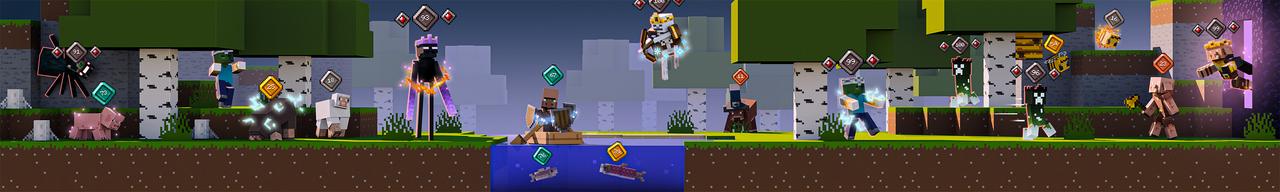 Panorama of the Minecraft Bedrock Marketplace product RPG Mobs Add-On created by Shapescape.