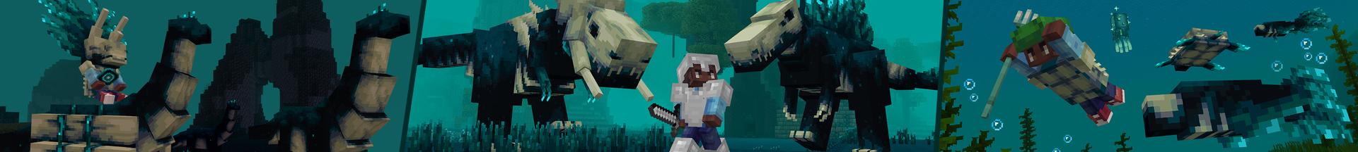 Panorama of the Minecraft Bedrock Marketplace product Sculk Dinosaurs created by Shapescape.