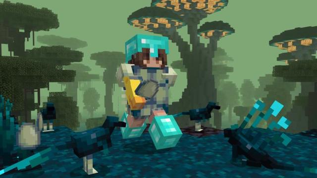 Screenshot of the Minecraft Bedrock Marketplace product Sculk Dinosaurs created by Shapescape.