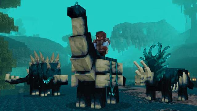 Screenshot of the Minecraft Bedrock Marketplace product Sculk Dinosaurs created by Shapescape.