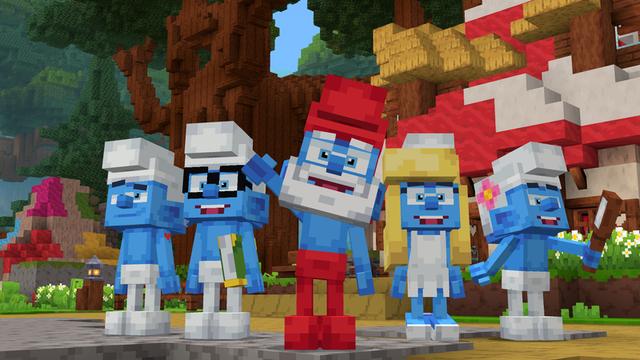 Screenshot of the Minecraft Bedrock Marketplace product Smurfs created by Shapescape.