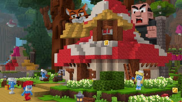 Screenshot of the Minecraft Bedrock Marketplace product Smurfs created by Shapescape.