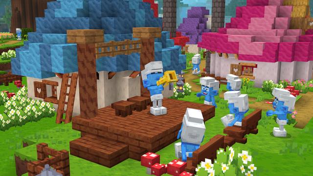 Screenshot of the Minecraft Bedrock Marketplace product Smurfs created by Shapescape.
