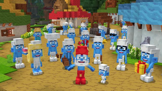 Screenshot of the Minecraft Bedrock Marketplace product Smurfs created by Shapescape.