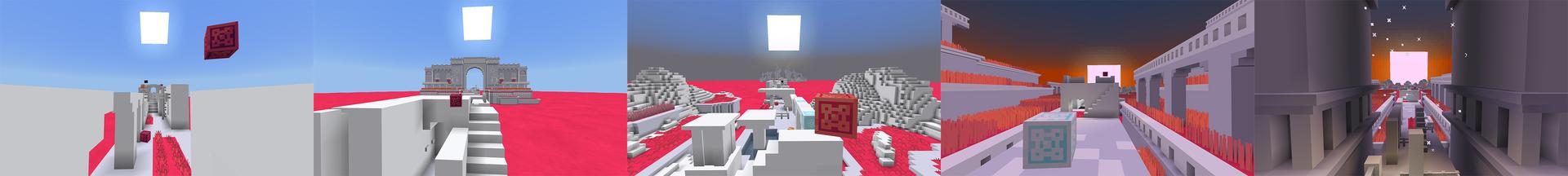 Panorama of the Minecraft Bedrock Marketplace product Sunset Dash created by Shapescape.