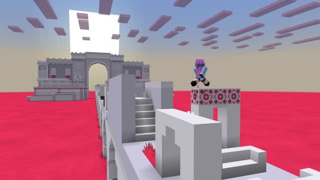 Screenshot of the Minecraft Bedrock Marketplace product Sunset Dash created by Shapescape.