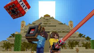 Screenshot of the Minecraft Bedrock Marketplace product Super Secret Pyramid created by Shapescape.